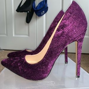 Purple suede pump